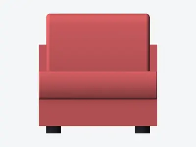 Seat - Sofa - Simplicity - Comfort - Chaise - No Arm Low-poly 3D model