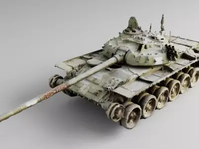 Destroyed T-72 tank   3D model