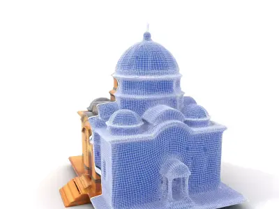 Classic Byzantine Church model pack Low-poly 3D model