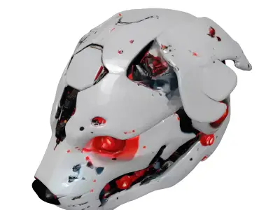 Damaged Robotic Dog Head 3D model