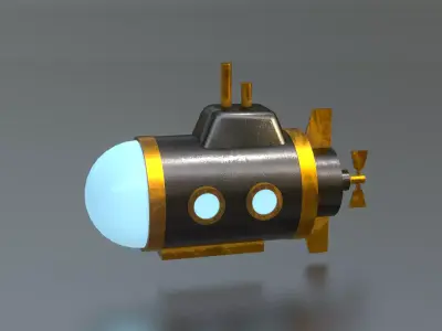 Mini Submarine Low-poly 3D model