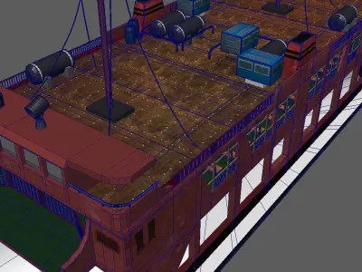Ferry Ship Low-poly 3D model