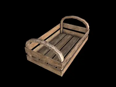 16 Wooden crates Low-poly 3D model