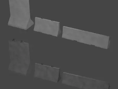 Concrete Barrier Low-poly 3D model