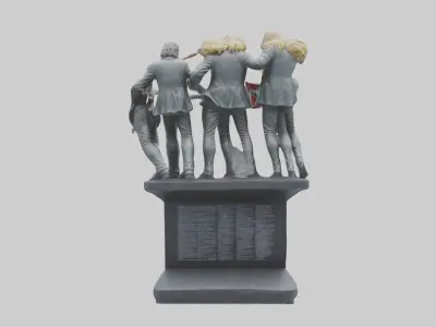 Led Zeppelin statue model Low-poly 3D model