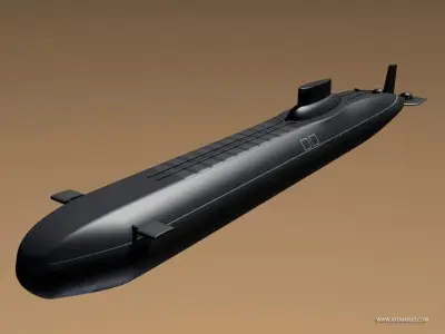 Red October Submarine Free 3D model