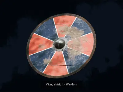 Viking Shield 1 - New and war-torn 3D Model Pack
