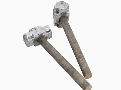 Dirty Sledgehammer 02 Low-poly 3D model