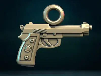 Gun III and pendant 3D print model
