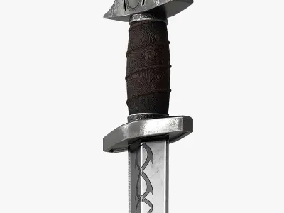 Realistic Weapon Satha Low-poly 3D model