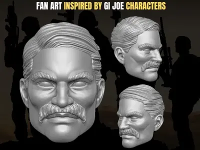 Leatherneck fan art head 3D printable File For Action Figures 3D print model