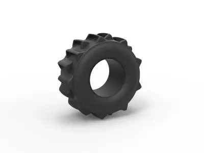 Dirt dragster rear tire 6 Scale 1 to 25 3D print model