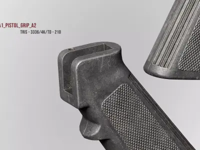 AR15 M4A1 Modular Pistol Grip A2 Customizable Low-poly 3D model
