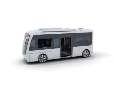 Futuristic Silver Bus model pack Low-poly 3D model