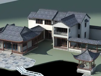 Chinese Style Architecture 3D model 32