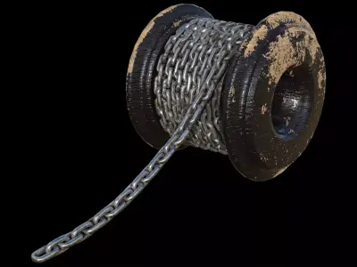 chain spool Low-poly 3D model