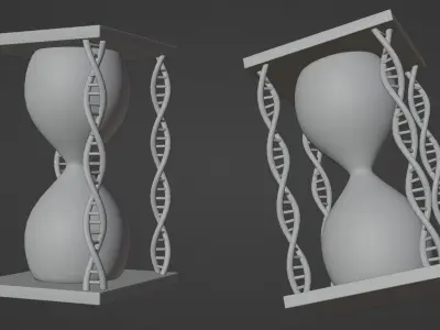 Hourglass - DNA Low-poly 3D model