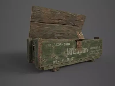 Old military box Low-poly 3D model