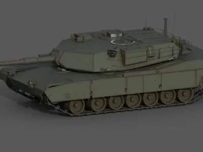 MBT M1 Abrams Low-poly 3D model