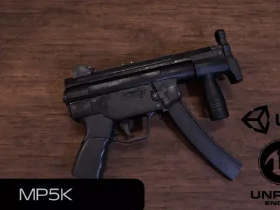 MP5k weapon Low-poly 3D model