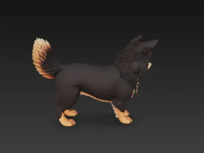Dog Realistic 3D Model Basic - Low Poly Realistic  Low-poly 3D model