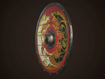 Viking Shield 11 Low-poly 3D model