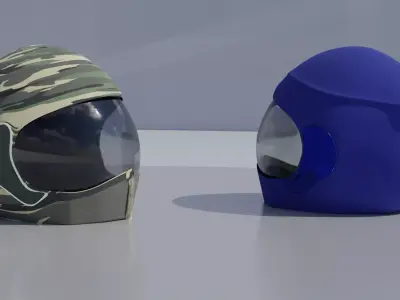 Realistic Tactical Motorcycle Helmet  PBR 3D Model 3D model