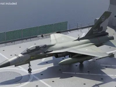 AIDC F-CK-1 Ching-Kuo Fighter Jet Green 3D model