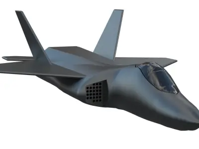 Aircraft fighter jet F-22 Raptor  Low-poly 3D model