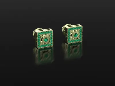 square earrings 3D print model
