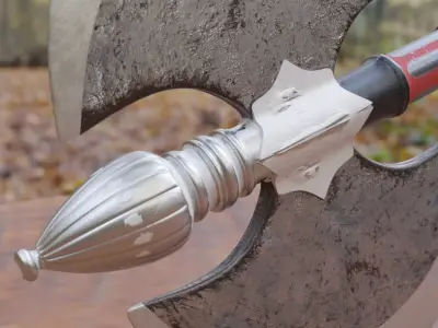 Realistic Dabble Blade Axe Design 3D model