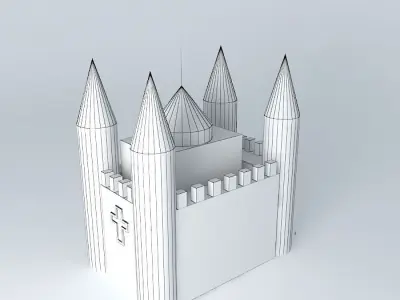 castle made of cardboard Free 3D model