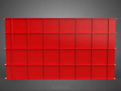 RED PLASTIC STORAGE BIN TOOLBOX WORKSHOP TOOLS GARAGE SPARE PART 3D model