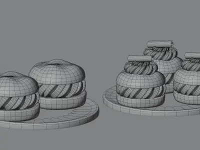 Choux Cream Two Type 3D model