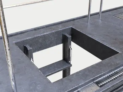 LowPoly Platform bridge ladder MODEL Element2 Low-poly 3D model