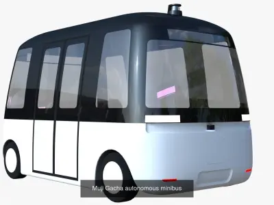 Autonomous shuttle buses 3D Model Pack