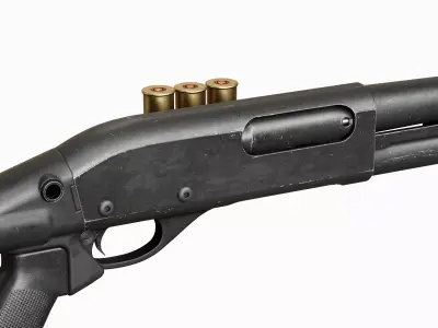Remington 870 Shotgun Assault Modular Tactical Low-poly 3D model