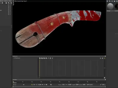 Knife with blood Free low-poly 3D model