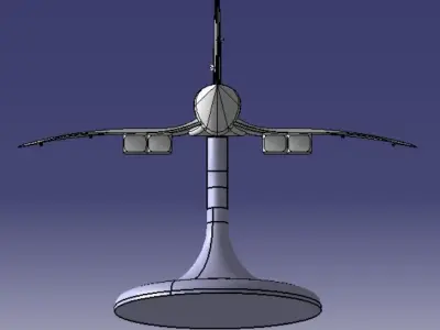 Avion Concorde avec support 3D print model