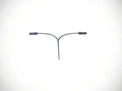 Dual arm light pole Low-poly 3D model