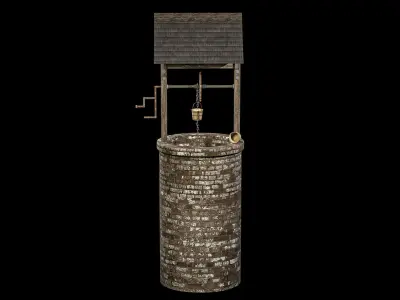 Medieval Water Well Low-poly 3D model get