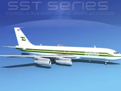 Boeing 707-320 SS Burlington Air Express 3D model