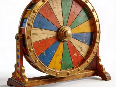 Abandoned Festive Carnival Spinning Wheel 3D Model Low-poly 3D model