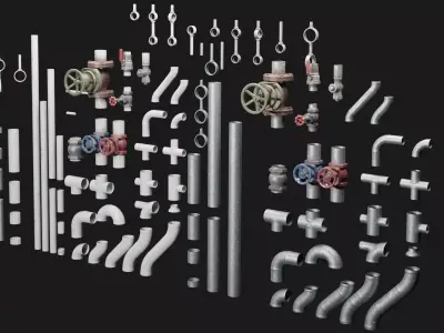 Modular Pipes Collection - Low-Poly 3D Assets Low-poly 3D model