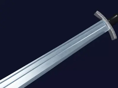 Grossmesser sword with Caroling handle Low-poly 3D model