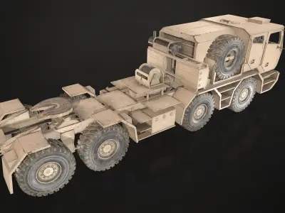 Heavy Military Truck V2 - Tractor Low-poly 3D model