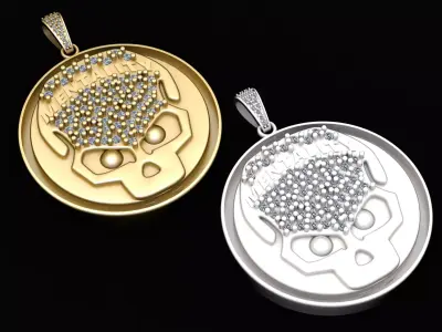Diamond Skull Medallion 3D print model