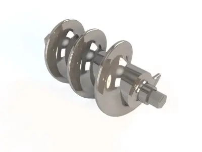 Helical machine part Low-poly 3D model
