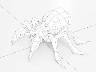 Spider low poly 3d model polygonal Low-poly 3D model purchase
