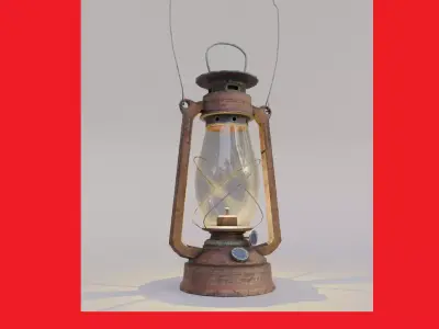 Oil Lamp Low-poly 3D model